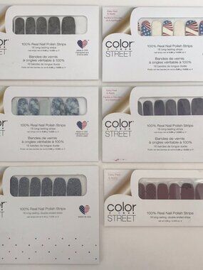 Color Street Lot Of 6 Packs 100% Nail Polish Strips (A)